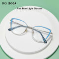 OQ BOGA 7 Colors Unisex Anti Blue Light Radiation Computer Glasses Women Men Eye Protection Fashion Cat Eye Frame Eyewear.