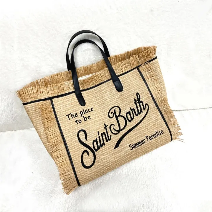 Saint%20Barth%20Brand%20Women's%20Bag%202024%20Trend%20Tassel%20Street%20Tote%20Bags%20Embroidered%20Letter%20Straw%20Beach%20Bag%20Casual%20Bolsas%20Large%20Handbag%20-%20Image%203