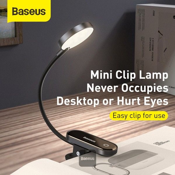 Baseus LED Clip Table Lamp Stepless Dimmable Wireless Desk Lamp | Daraz ...