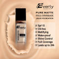 Everly Beauties Pure Matte Full Coverage Liquid Foundation with Spf 15+. 