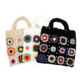 Handmade Crochet tote bag Unique Knitted Casual Floral handbag Hollow out Trendy Large capacity bag for Fashionable accessories  use Beach outings Shopping trips Gift for women. 