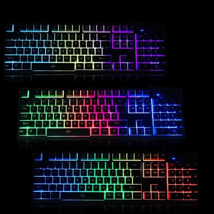 Gaming%20Keyboard%20Mouse%20Combo%20K13%20Wired%20Rainbow%20Led%20Backlit%20104%20Keys%20Ergonomic%20Gamer%20Keyboard%20+%202400DPI%20Adjust%206%20Buttons%20Usb%20Optical%20Game%20Mouse%20Sets%20for%20PC%20Laptop%20Computer%20+RGB%20Mini%20Mousepad%20(Black-RGBMP)%20-%20Image%203
