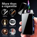 Dual Arc Lighter Flameless Electronic Rechargeable Electric Lighter with LED Power Display. 
