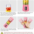 Portable Blender, YKSINX Smoothie Juicer Cup, Personal Mini Blender for Shakes and Smoothies, Six Blades in 3D, 13oz 2000mAh Powerful USB Rechargeable Home Travel Handheld Fruit Juicer (Pink).