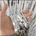 Silver Foil Metallic Curtain Backdrop For Happy Birthday Party Decoration / Bridal Shower / Wedding / New Year / Background Decorations.