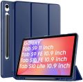 Cover For Samsung Galaxy Tab S10 Lite 10.9"/ Tab S9 FE 10.9 inch / Tab S10 FE / Tab S9 / Tab S8 / Tab S7 11 inch Case Cover, Smart Flip Case Cover Translucent Back with S Pen Holder, Black - Navy Blue.