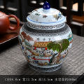 Enamel General Jar Painted Flowers Moisture-proof Sealed Tea Jar Art Crafts Ornaments Sundries Storage Box Home Decoration Gifts Amour zii.