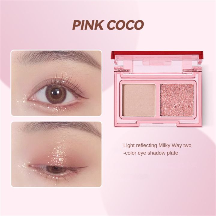 Two-Mini Rose Eyeshadow Palette Matte Pearlescent Long Lasting Waterproof Sweatproof Student Affordable Eyeshadow