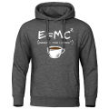 Energy=Milk Coffee Printed E=MC2 Funny Hoodie Men's Loose Oversized Hoodies Fashion Casual Sweatshirt Street Hip Hop Hoody Man. 