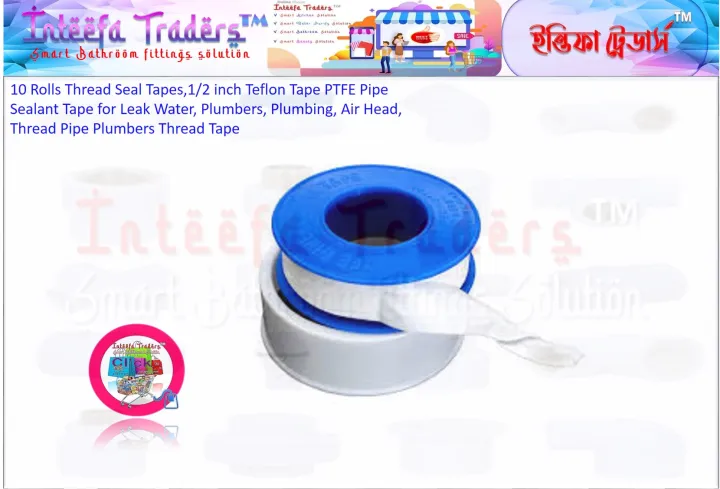 10%20Rolls%20Thread%20Seal%20Tapes,1/2%20inch%20Teflon%20Tape%20PTFE%20Pipe%20Sealant%20Tape%20for%20Leak%20Water,%20Plumbers,%20Plumbing,%20Air%20Head,%20Thread%20Pipe%20Plumbers%20Thread%20Tape%20-%20Image%206
