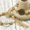 Xiaohongshu has the same milky wood beads, mountain ghosts, spending money, bracelets, retro literary temperament, versatile, hand-knitted niche design. 
