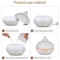 300Ml Electric Humidifier Aroma Oil Diffuser Ultrasonic White Wood Grain Air Purifier For Home Uk Plug.