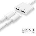 Dual Lightning Audio & Charge Adapter, 2 in 1 iPhone Headphones Adapter 4 in 1 Charge + Call + Audio + Volume Control Converter Cable Compatible For iPhone 12 Pro Max / 11 Pro Max /SE/ XS / XR / X / 8 7 / J-008. 