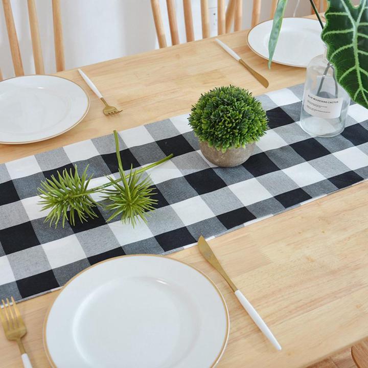 14 X 108 Inch Buffalo Check Table Runner Cotton-Polyester Blend
