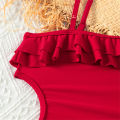 GC Toddler Girls Leotard Swimsuits Ruffle One Shoulder Sleeveless Bathing Suit Hallow Waist Swimsuit For Indoor Outdoor Swimming Summer Bathing. 