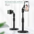 Desktop Mobile Phone Holder Stand 360 Rotate for Live Streaming Shoot YouTube TikTok Video Round Base Smartphone. 