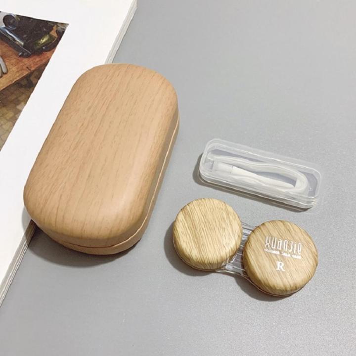 contact%20case%20for%20travel%20portable%20contact%20case%20with%20mirror%20rectangle,%20lovely%20and%20colorful,%20especially%20elegant%204-piece%20set%20Wood%20grain%20contact%20lens%20case%20compact%20eye%20-%20Image%206