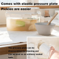 Pickle Container Rectangle Food Fermentation Storage Box for Home Kitchen Jar Airtight Pickle Press Keeper with Handle A. 