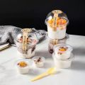 Pudding Cup Disposable Plastic Cup Double-Layer Milk Custard Jelly Thickened Dessert Cup Transparent round Plastic Cup Wholesale. 