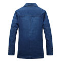 Mens Denim Blazer Men Fashion Cotton Vintage Suit Outerwear Male Blue Coat Denim Jacket Men Slim Fit Jeans Denim Blazers Top 4Xl. 