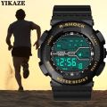 YIKAZE Multifunction Men's Sports Watch LED Digital Watch Big Dial Waterproof Luminous Men Sport Watch Electronic Watches. 
