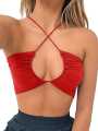 halter top made by Ribbed Cotton Fabric. 