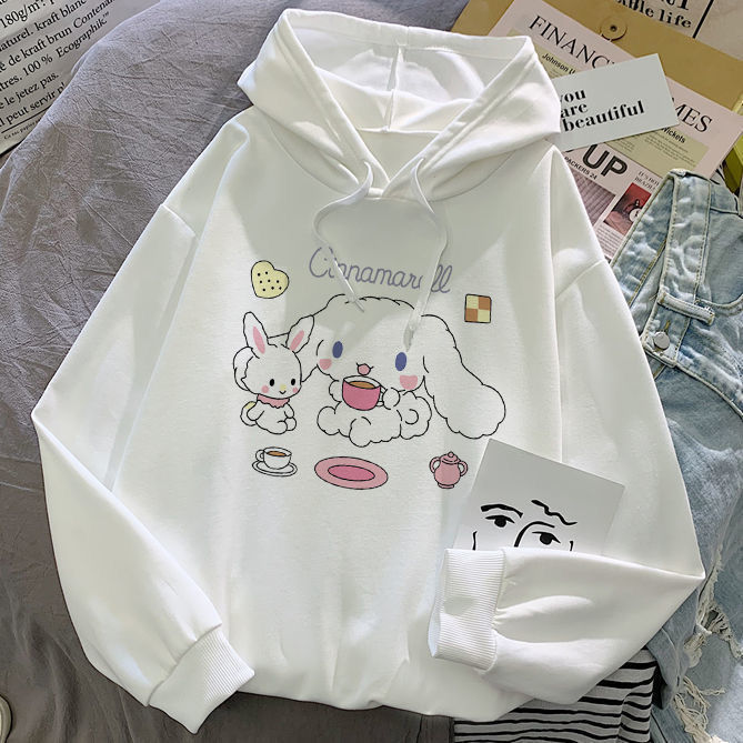 Sweater%20Hooded%20Girls'%20Spring%20and%20Autumn%20New%20Korean%20Style%20Cartoon%20Printed%20Student%20Pullover%20Top%20Middle%20and%20Big%20Children's%20Coat%20Fashion%20-%20Image%202