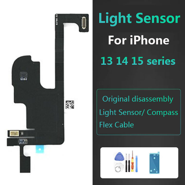Proximity Light Sensor Flex Ribbon Cable For iPhone 13 Mini 14 15 Pro Max Plus Compass Microphone Flex Cable Replacement Parts