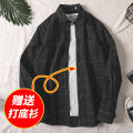 【Buy One Get One Free】Men's Shirt Korean Style Student Trendy Loose Shirt Men's Spring Slim-Fitting Plaid.