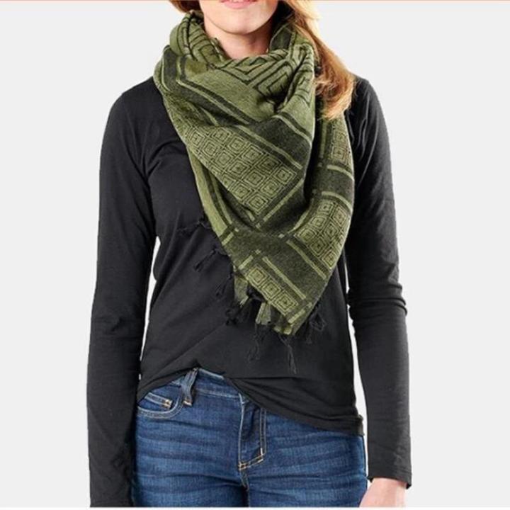 Outdoor Arab Keffiyeh Shemagh Scarf for Men and Women, Warmer Cover, Windproof, Tactical, Camping, Hunting, Scarves, Desert House Foocus