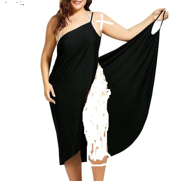 Ladies%20Beach%20Slip%20Midi%20Summer%20One%20Piece%20Dress%20Streetwear%20Clothes%20Black%20White%20Sleeveless%20Bandage%20Long%20Dresses%20for%20Women%202024%20-%20Image%203