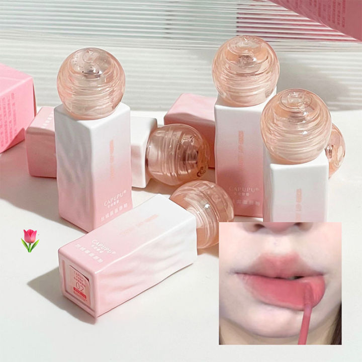 Matte Velvet Lip Glaze Summer Lovely Lip Mud Matte Lipstick Pink Red Lip Gloss Tint Waterproof Non-Stick Cup Korean Cosmetic New