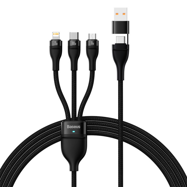 Baseus 3-in-2 100W Universal Fast Charging Cable: Charge All Your Devices with One Cable