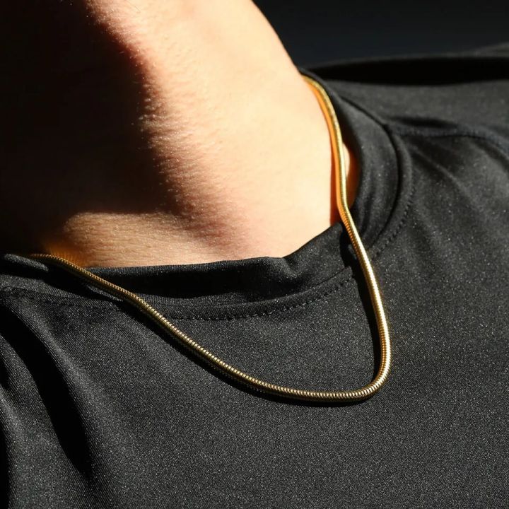 Stainless Steel Snake Chain Necklace For Men