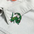 Pokemon Rayquaza Hard Enamel Pins Collect Kawaii Green Dinosaur Metal Cartoon Brooch Backpack Hat Bag Collar Lapel Badge. 