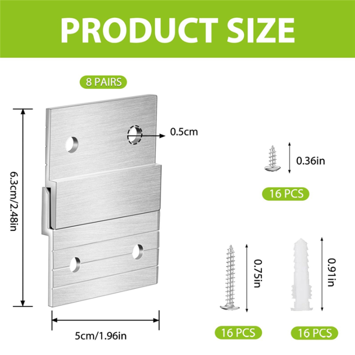 1%20Set%205In%20French%20Cleat%20Hanger%20Heavy%20Duty%20Metal%20Hanger%20Photo%20Rack%20Art%20Frame%20Wall%20Hardware%20Z-Barfor%20Hook%20Mirror%20Easy%20Install%20Easy%20to%20Use%20-%20Image%207