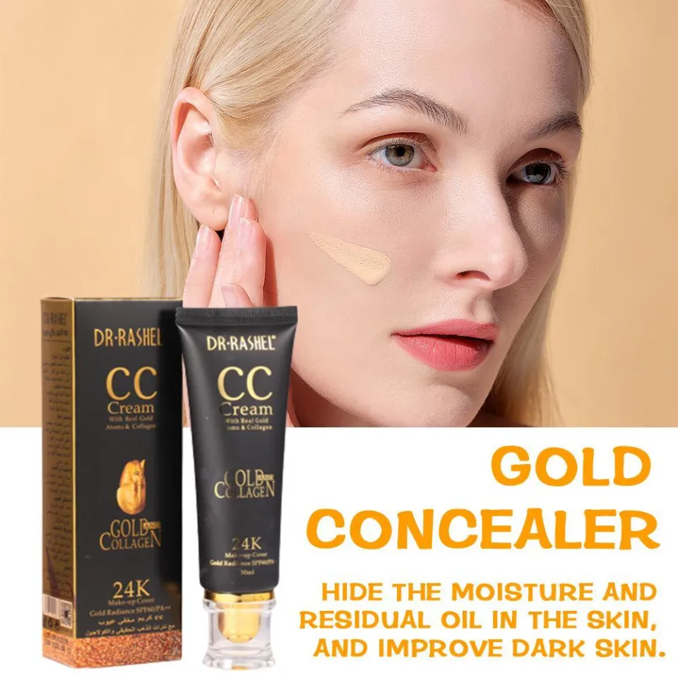Dr Rashel Foundation 24k Gold Collagen Cc Cream Natural Radiance Brightening Makeup Liquid Cream 60 Spf Bb Full Base Cover N6f3 | Daraz.com.bd