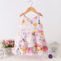 GC Girls Beach Dress Summer Sleeveless Bohemian Floral Printing Princess Dress For 1-7 Years Old Children. 