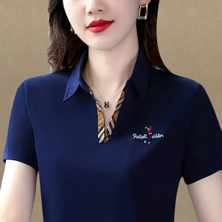 Women's%20Cotton%20Fashion%20Casual%20Polo%20Shirt%20Short-Sleeved%20Lapel%20T-shirt%202021%20New%20Summer%20Loose%20Crop%20Top%20high%20quanlity%20blouse%20women%20-%20Image%206