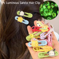 Luminous Sanrio Hair Clip Hello Kitty Kuromi Melody Hair Pin Headwear Barrette MIO Super Store. 