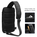 OZUKO USB Charging Anti-theft Waterproof Crossbody Multifunctional Chest Bag for Men & Women. 