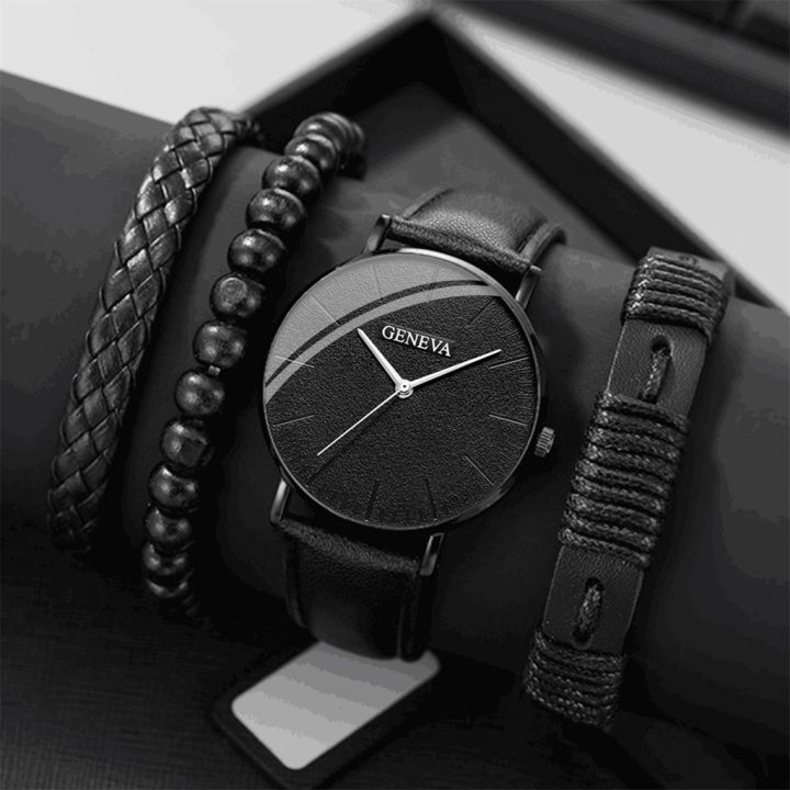 4Pcs%20Male%20Leather%20Bracelet%20Watches%20Set%20for%20Man%20Fashion%20Casual%20Accessories%20New%202024%20-%20Image%204