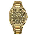 2024 New Vintage Gold Watch Classic Engraved Bronze Quartz Watch Date Waterproof Steel Band Watch Foreign Trade Delivery.