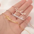 Customized Name Bracelet for Women Stainless Steel Cross Chain Personalized Letters Pendant Nameplate Gold Bracelet Jewelry Gift. 