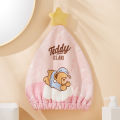 Teddy bear cartoon cute hair dryer hat female thickened absorbent quick-drying head hat shampoo hair towel shower cap nightcap. 