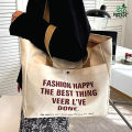 Trendy Top Handle Fashion Design Canvas Tote Bag Shopping Bag/College/University Bag, Tote Bag, Canvas Bag with Zipper.
