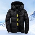 White Duck Down Jacket Men Winter Men's Coat Windproof Removable Cap Parkas Solid Color Outdoor Casual Hooded Overcoat Clothes.