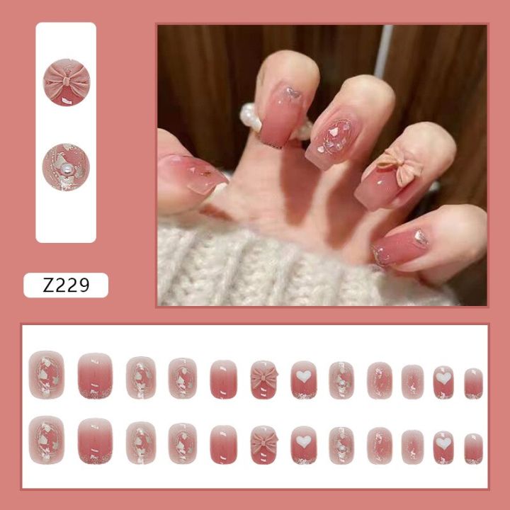 %E3%80%90The%20road%20to%20happiness%20Store%E3%80%91Short%20Fake%20Nails%20Square%20Head%20Love%20Rhinestone%20White%20Fake%20Nail%20Korean%20Cute%20False%20Nails%20Nail%20Art%20With%20Design%20For%20-%20Image%205
