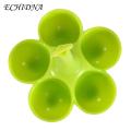 Egg Steaming Cup Silicone Egg Steamer 3/5 Cavities Long Handle Heat Resistant Easy Drainage Cooker Cup Holder.