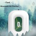 Personal Wearable Air Purifier Necklace Mini Portable Air Freshner Ionizer Negative Ion Generator for Travel Red. 
